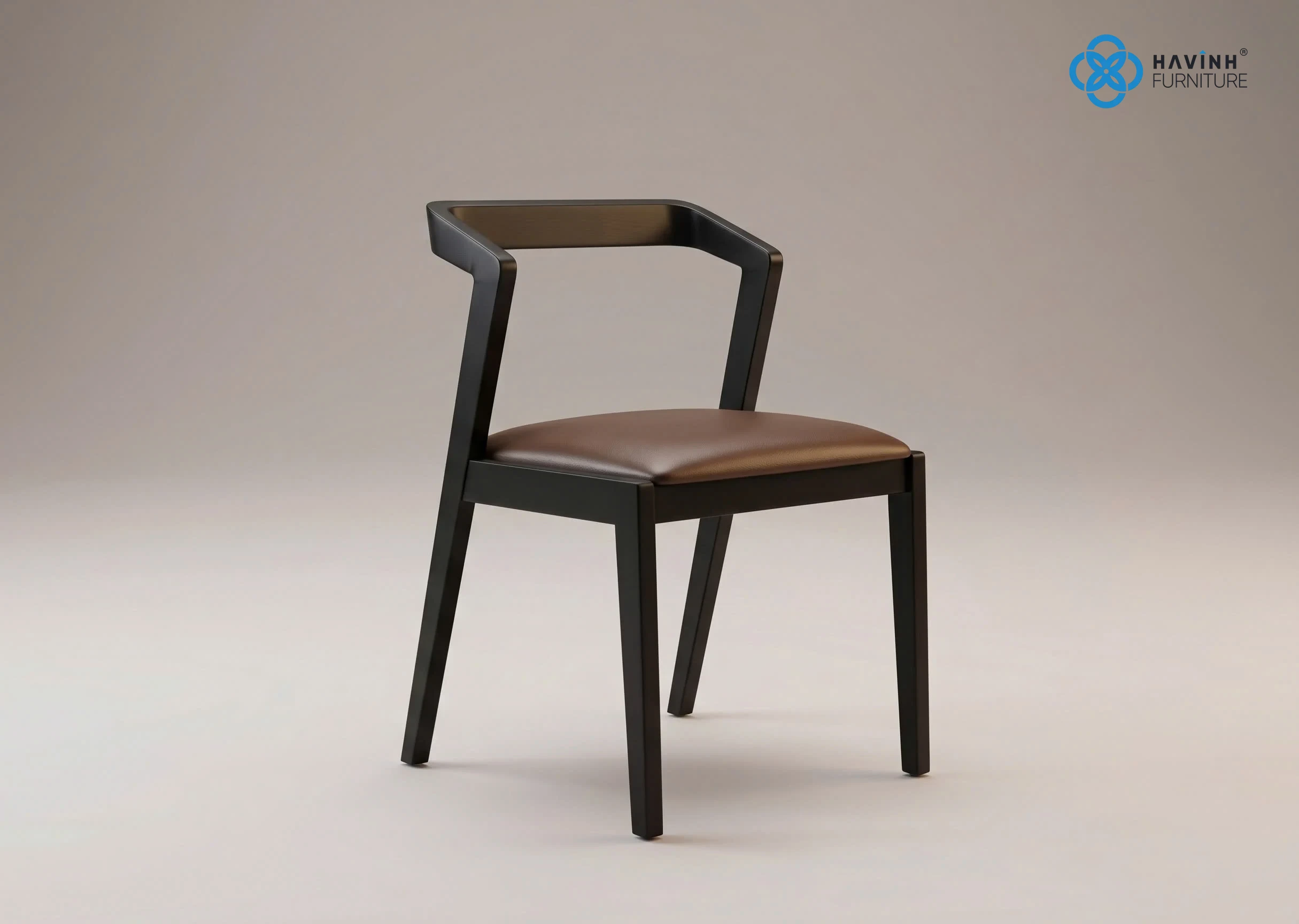 Ghế Ăn Tựa Nan Dọc Chân Gỗ Phong Cách Bắc Âu GA-05
